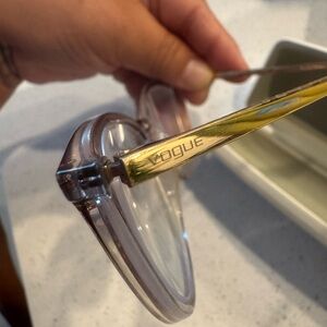 Vogue Clear Frames with Gold Temples